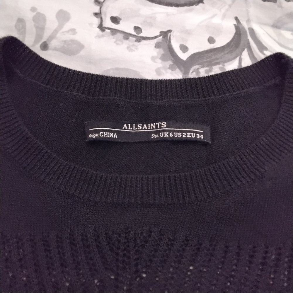 All Saints Black Marlier Dress - 2 - Picture 8 of 8